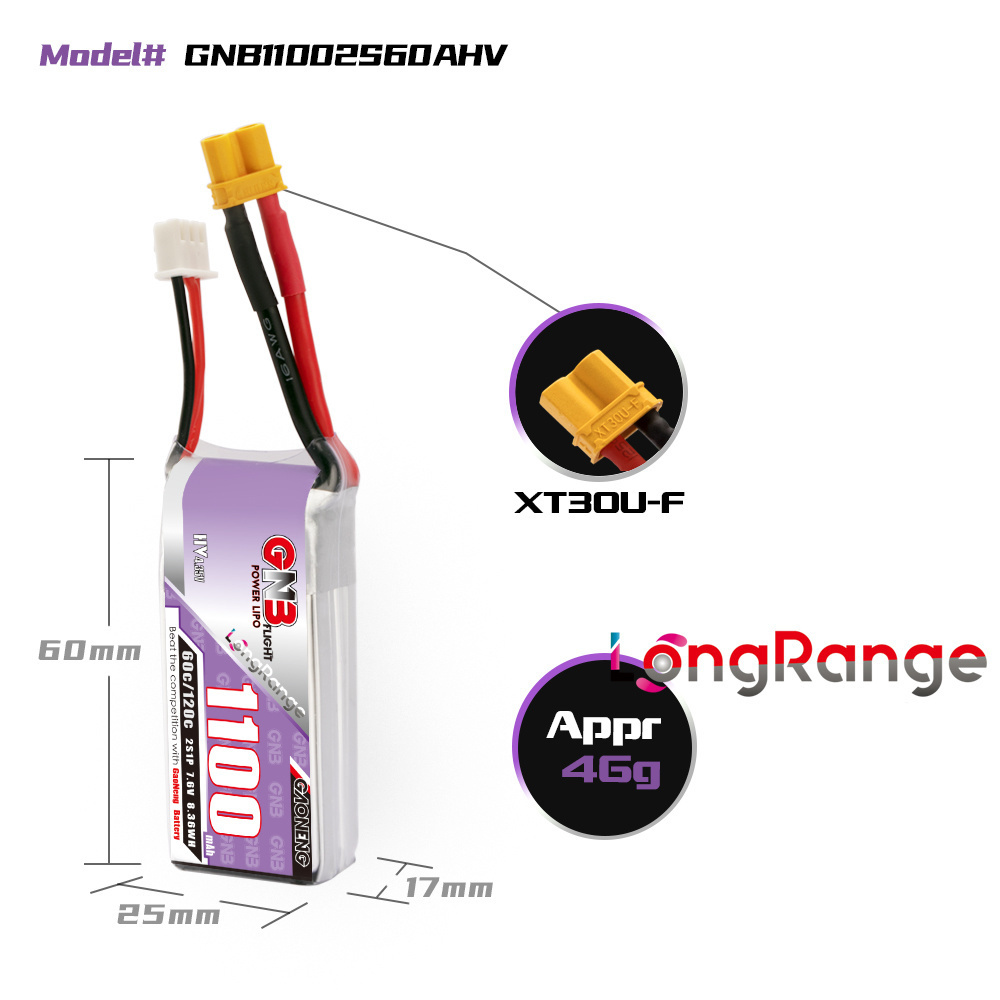 GNB 1100mAh 2S 3S 4S 6S 60C/12 - Drone Battery 3S review and price
